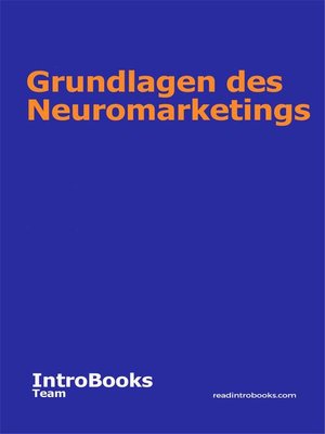 cover image of Grundlagen des Neuromarketings